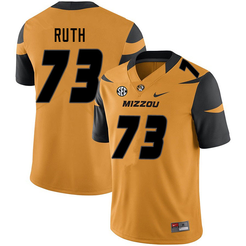 Men #73 Mike Ruth Missouri Tigers College Football Jerseys Sale-Yellow